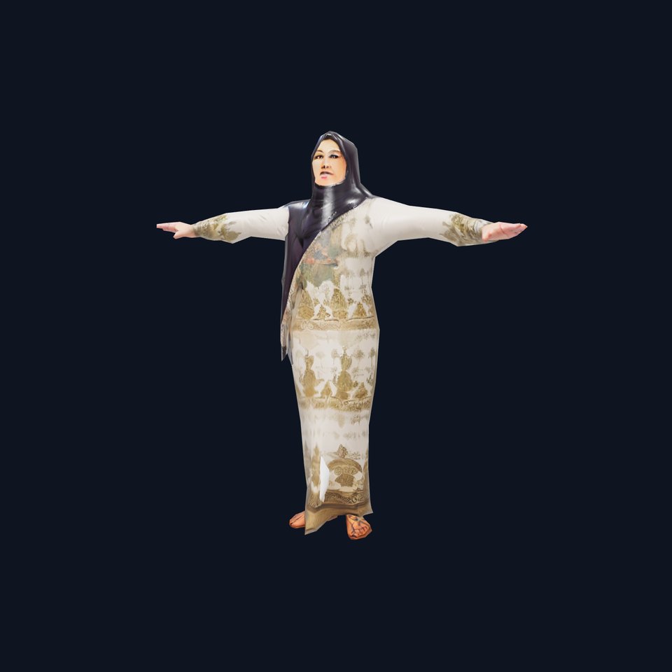 Elegant Embroidered Dress model pack