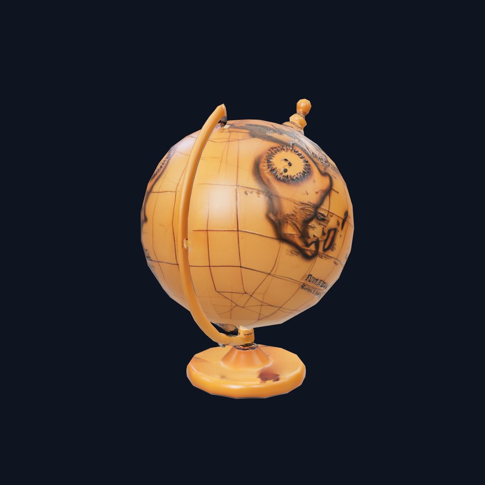 Vintage Brass Globe model pack
