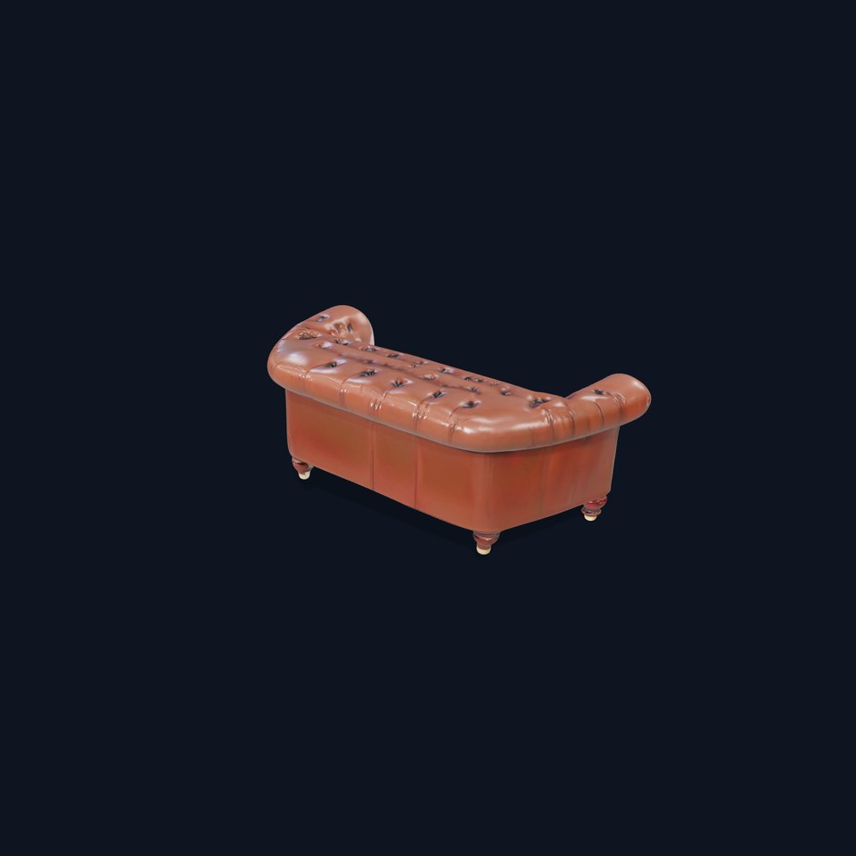 Classic Brown Leather Sofa model pack