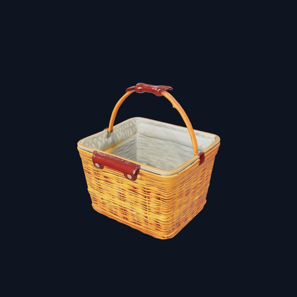 Natural Wicker Basket model pack