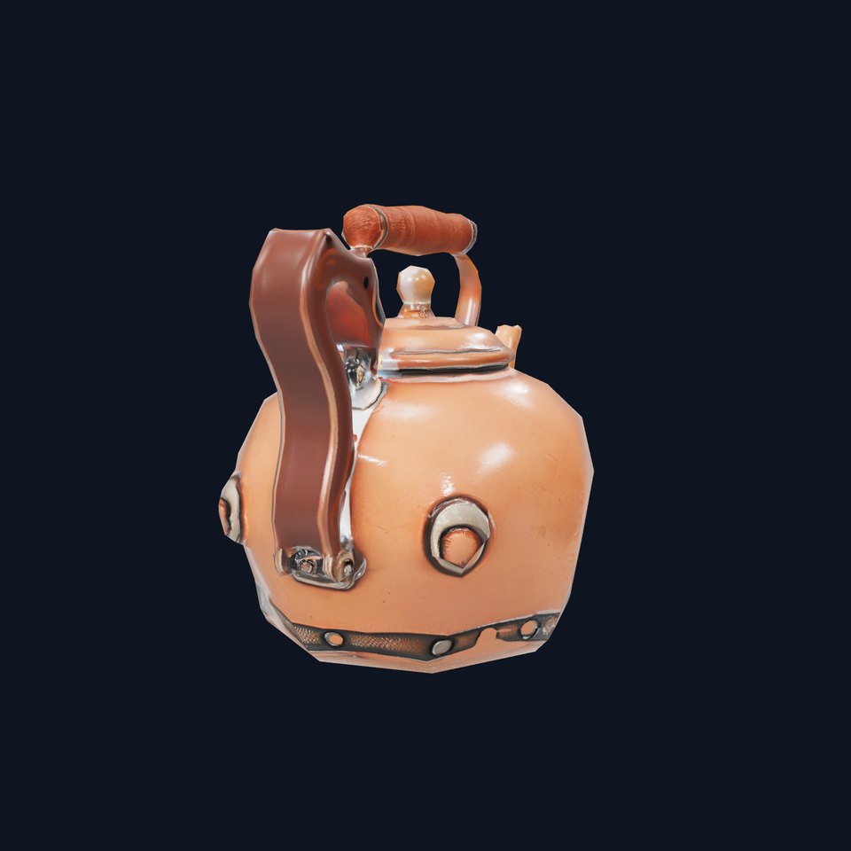 Vintage Copper Teapot model pack
