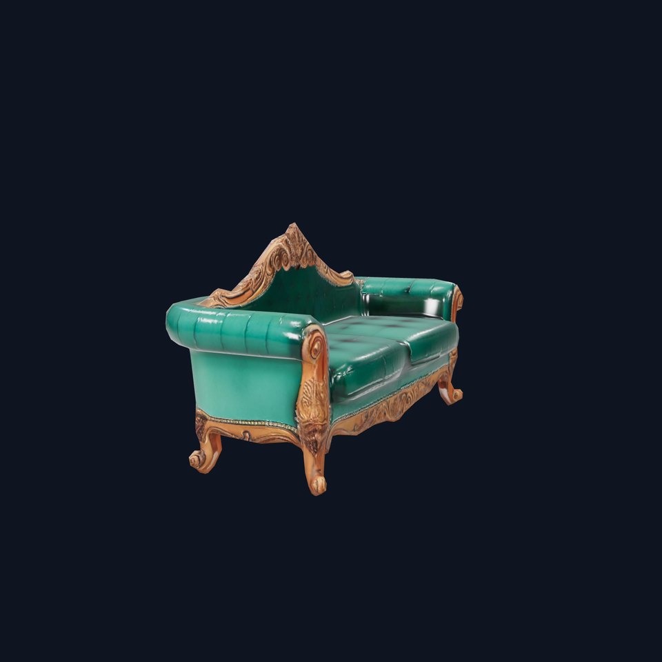 Elegant Emerald Sofa model pack