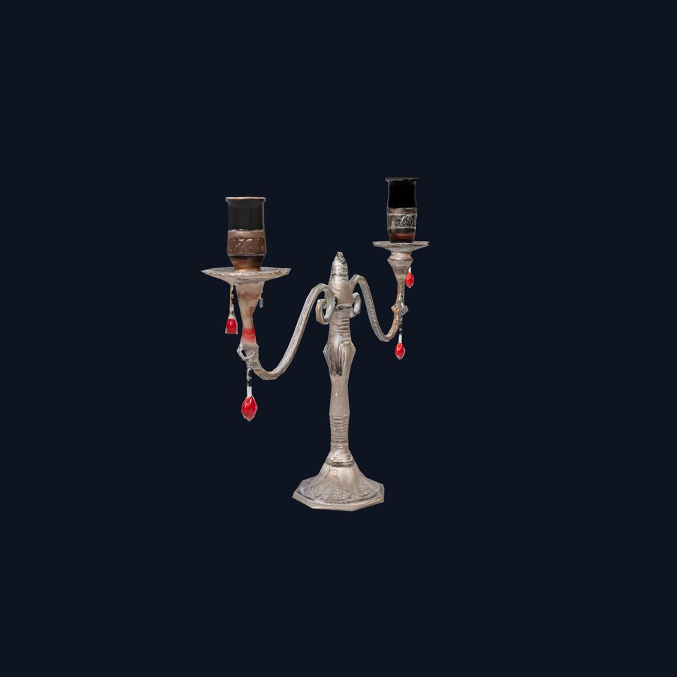 Ornate Silver Candelabra model pack