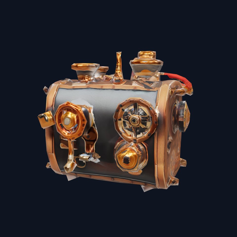 Bronze Steampunk Engine model pack