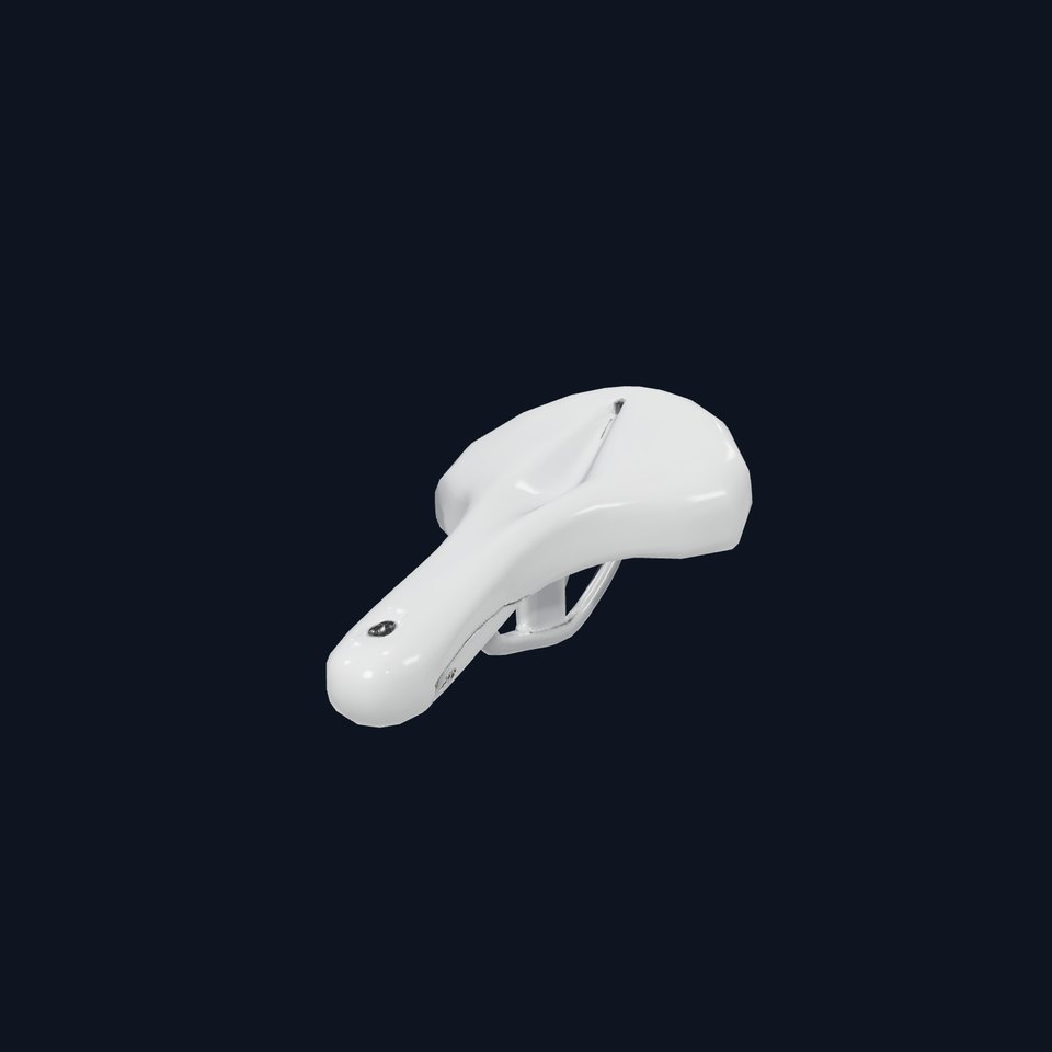 Sleek White Bicycle Saddle model pack