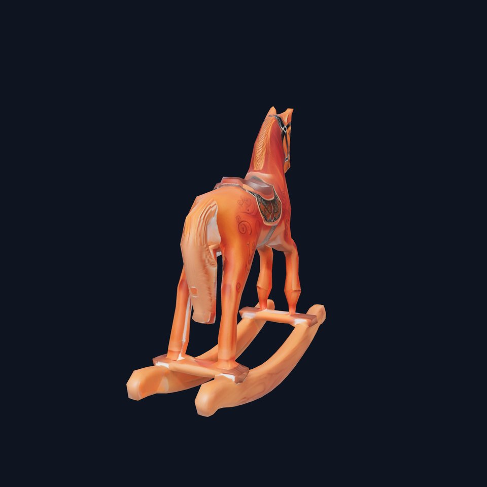 Classic Wooden Rocking Horse model pack