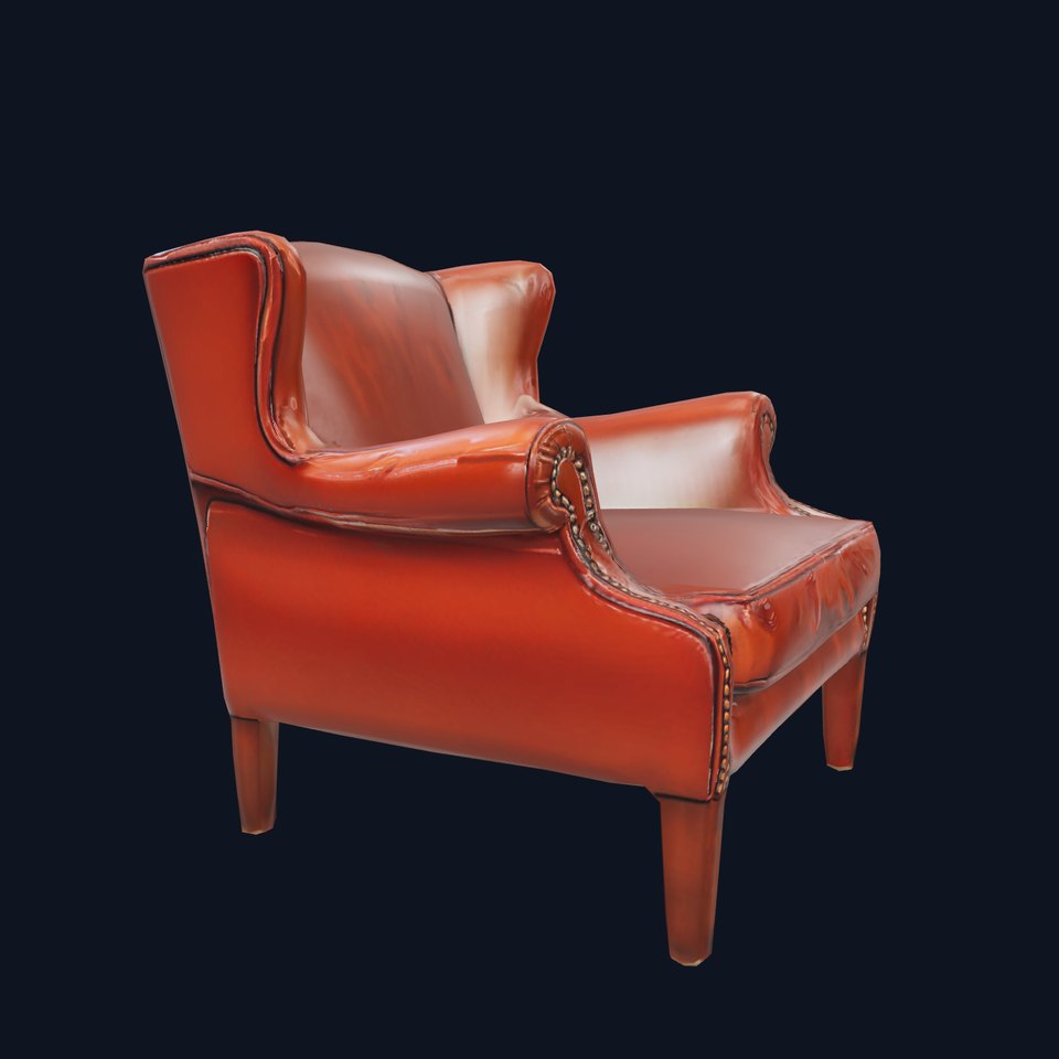 Classic Leather Armchair model pack
