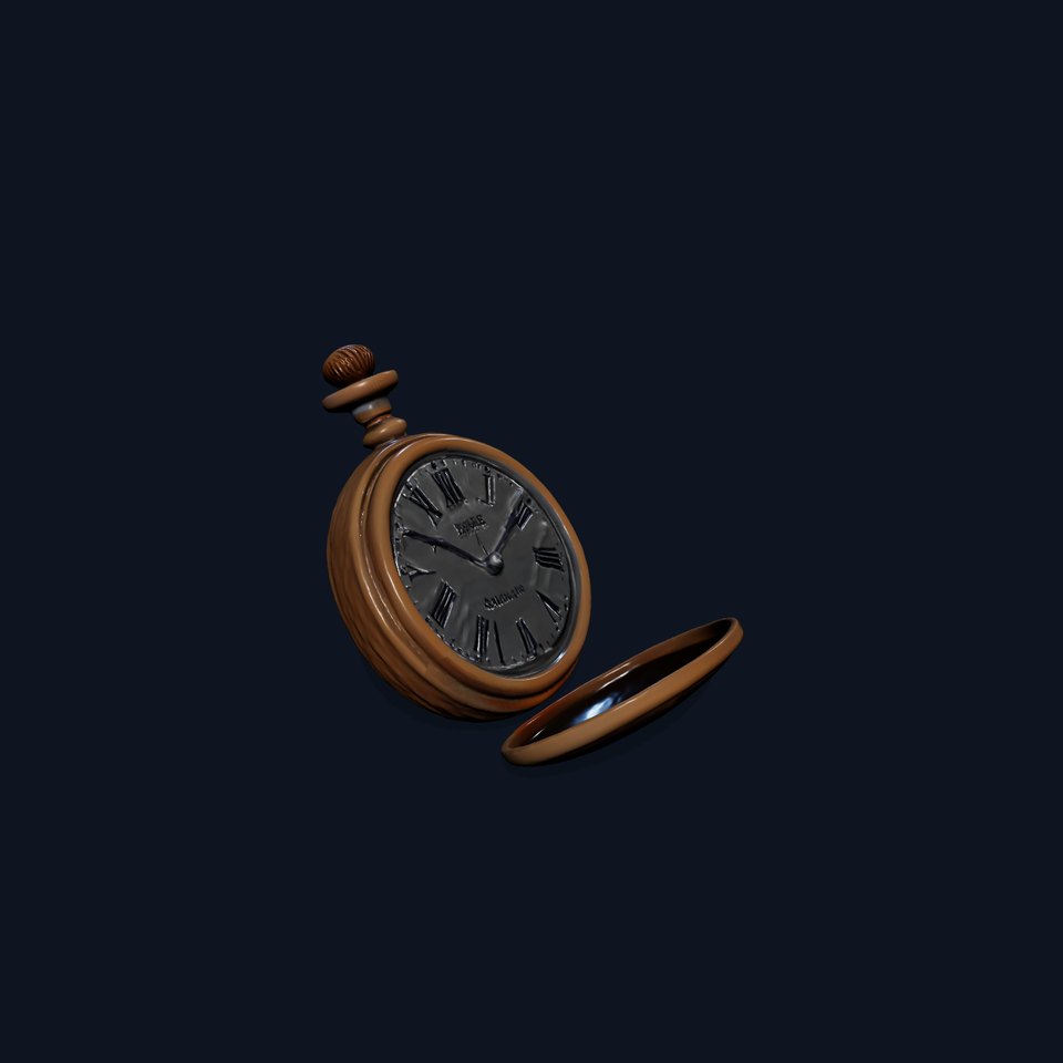 Elegant Bronze Pocket Watch model pack