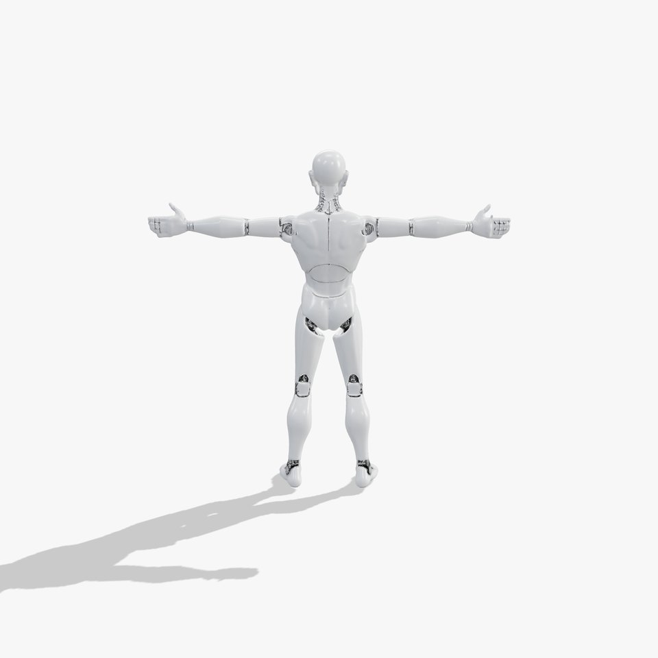 Sleek Silver Robot model pack