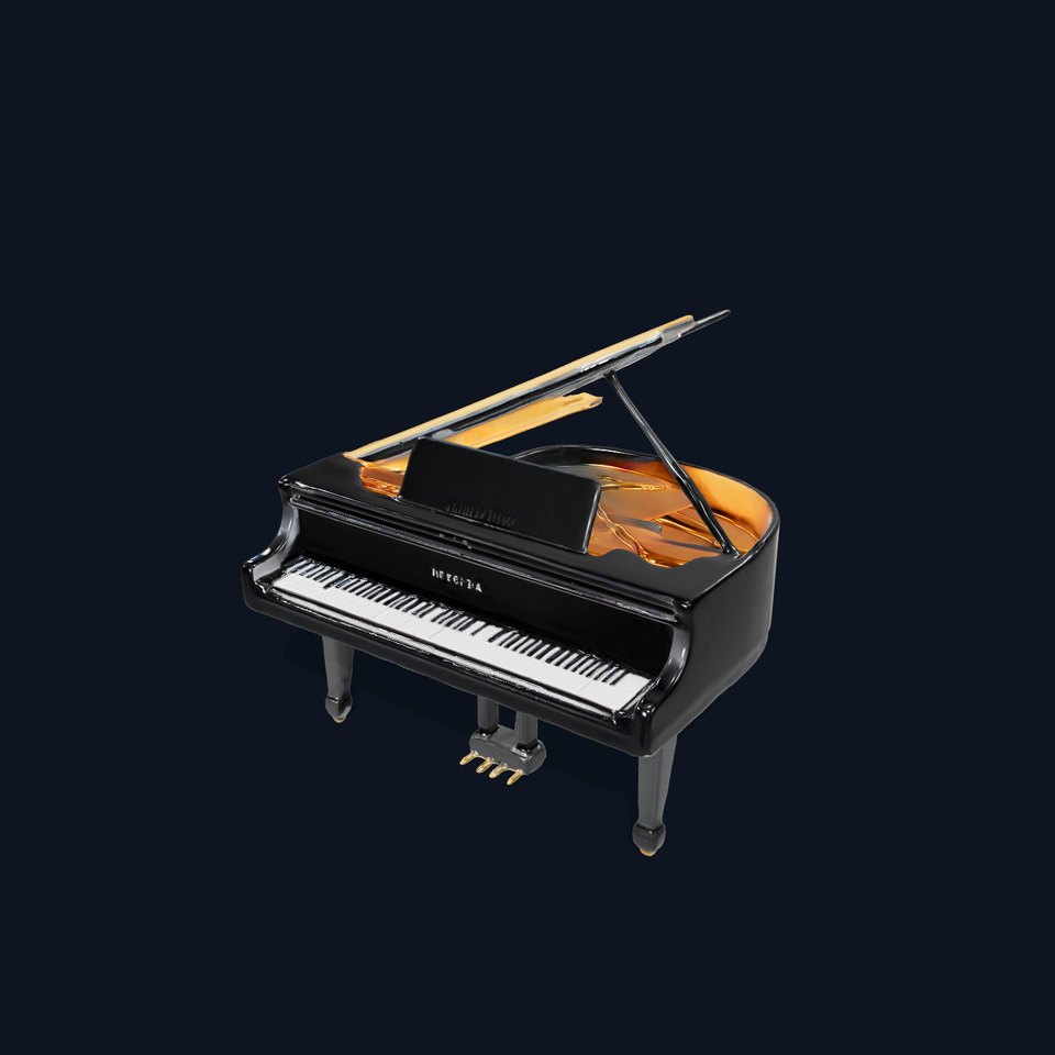 Elegant Black Grand Piano model pack
