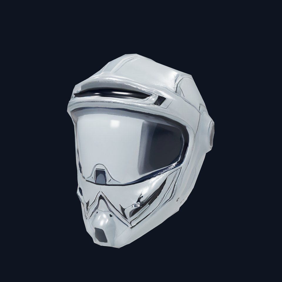 Futuristic Silver Helmet model pack