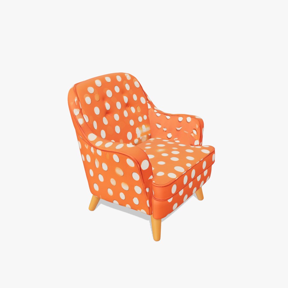 Polka Dot Orange Chair model pack