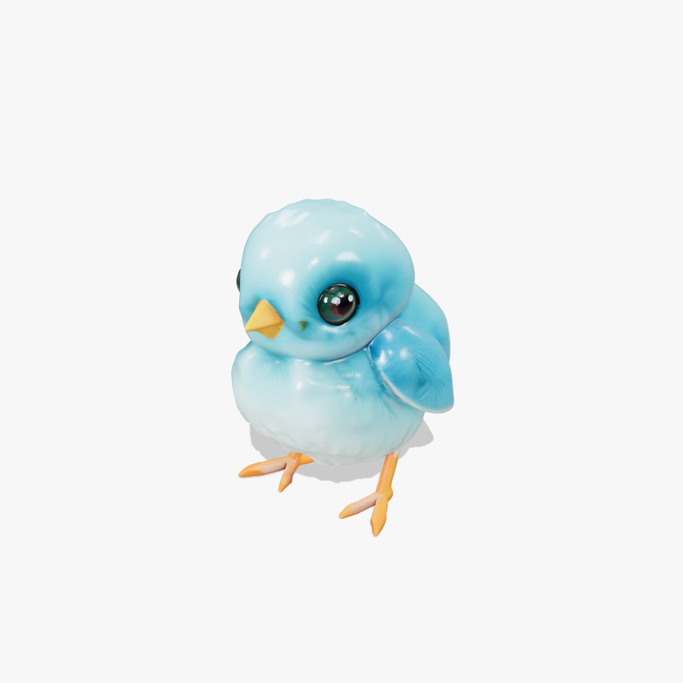 Adorable Bluebird Fluffy model pack