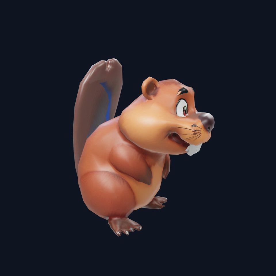 Playful Brown Beaver model pack