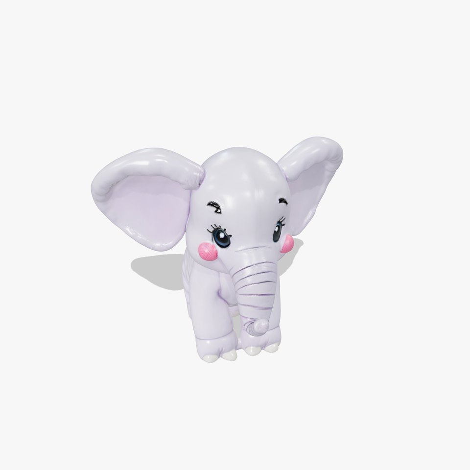 Purple Elephant Plush model pack