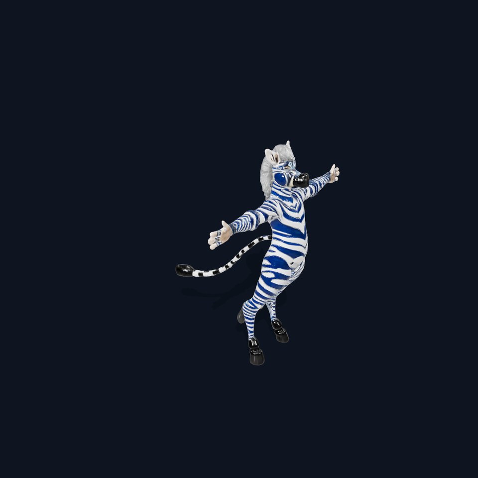 Blue Striped Zebra model pack
