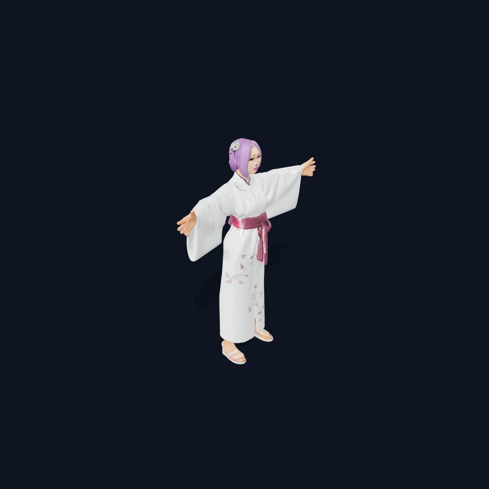 Elegant Kimono Character model pack