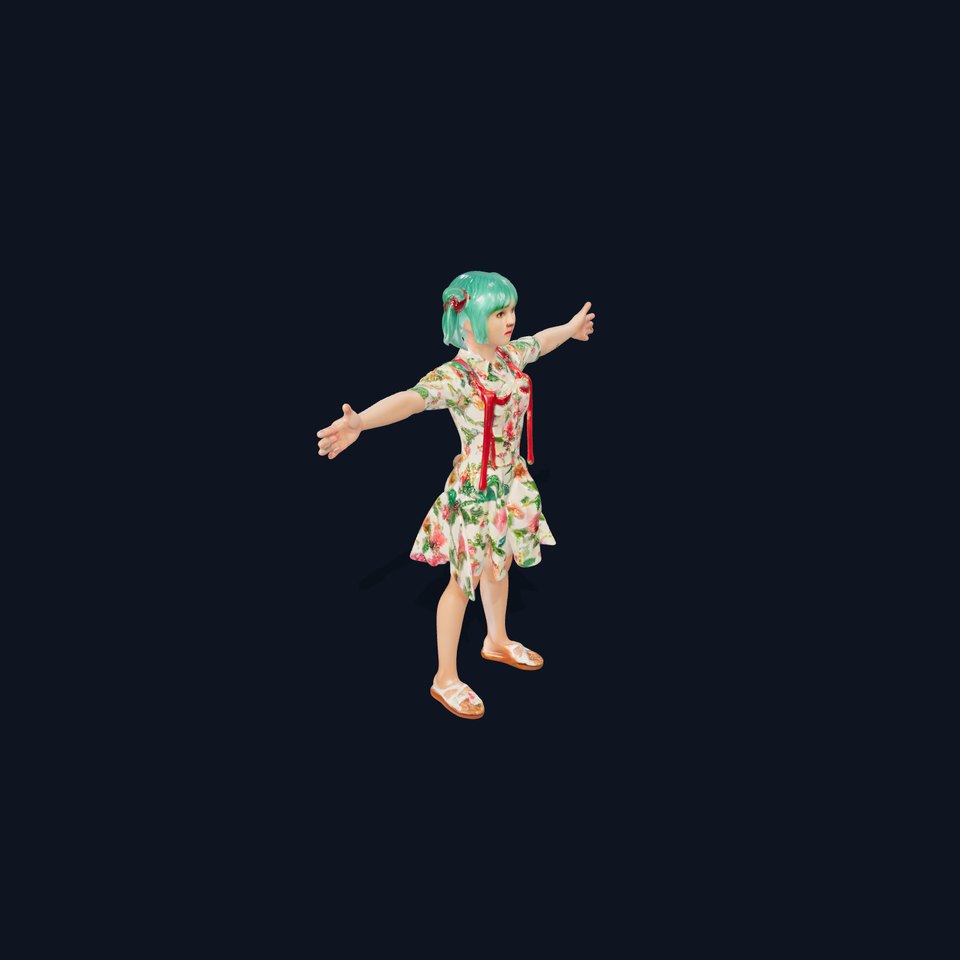 Floral Dress Character model pack