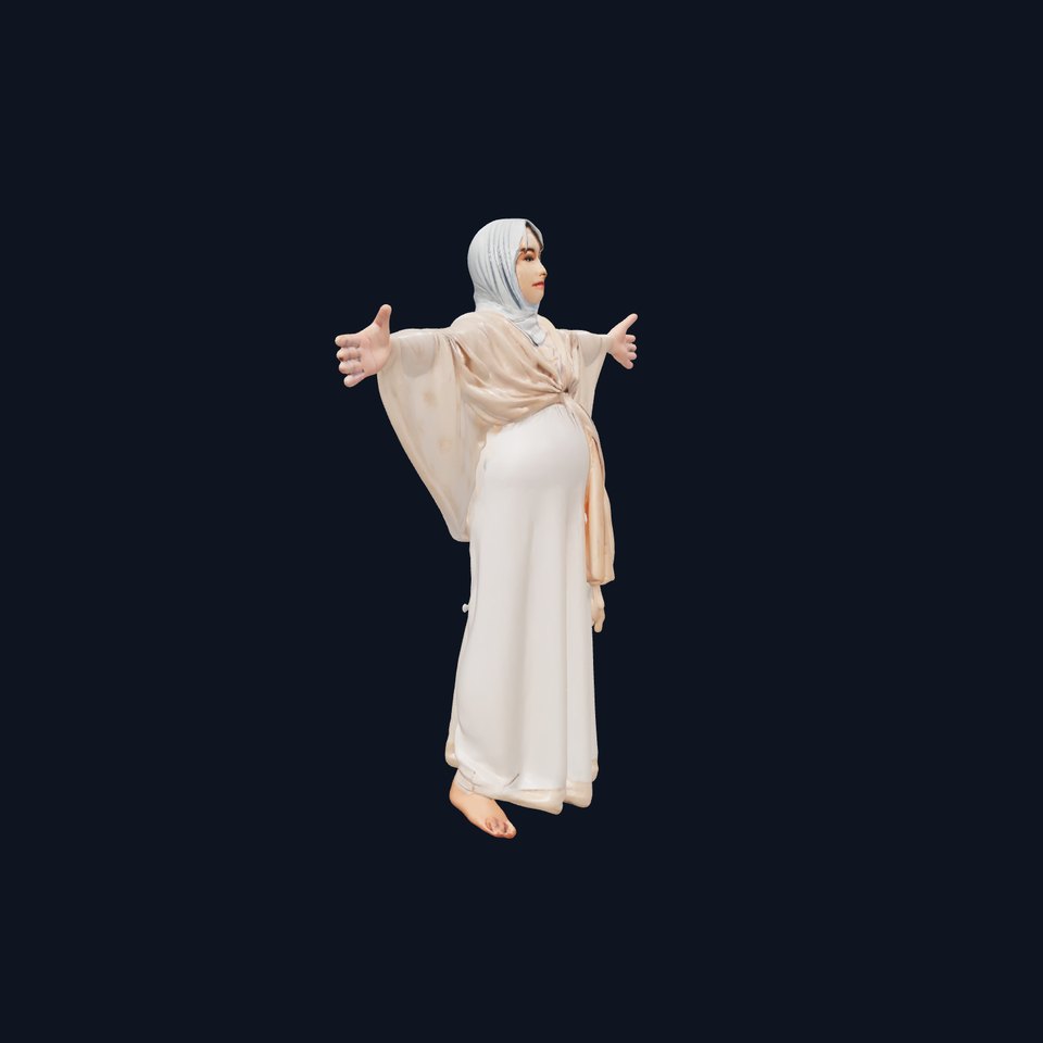 Elegant Beige Gown model pack