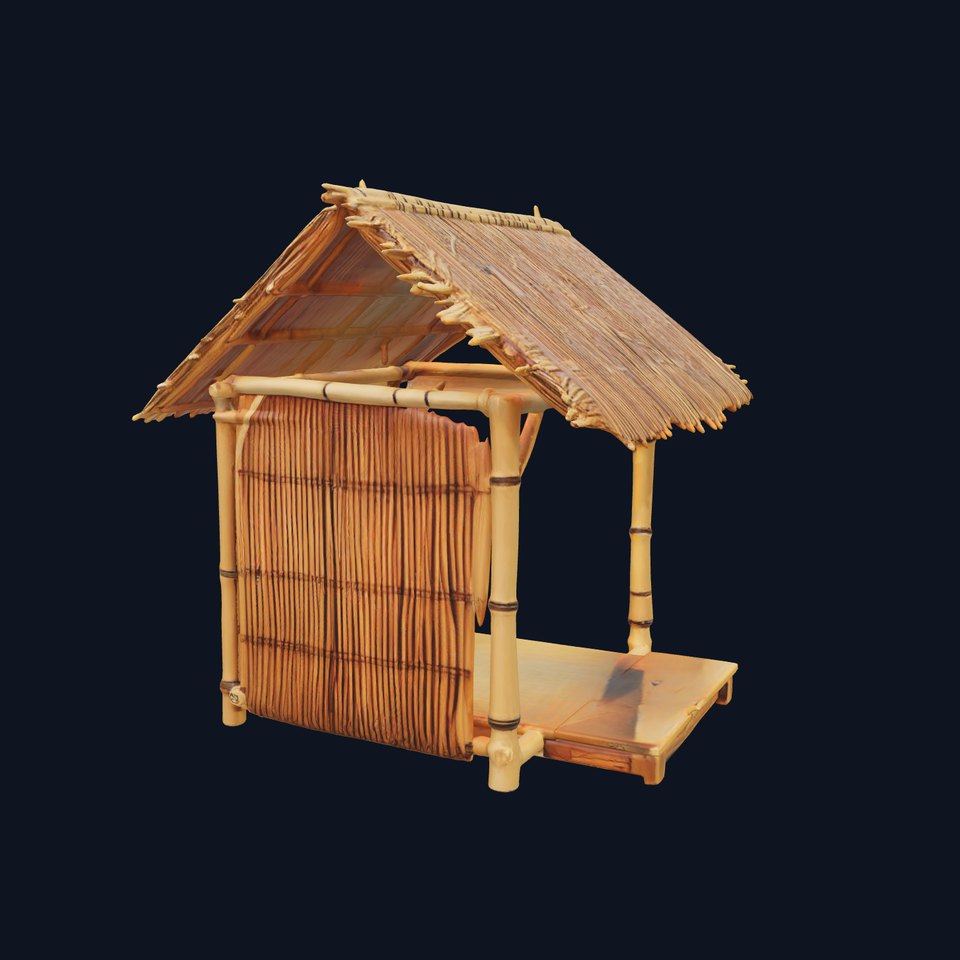 Tropical Bamboo Hut model pack