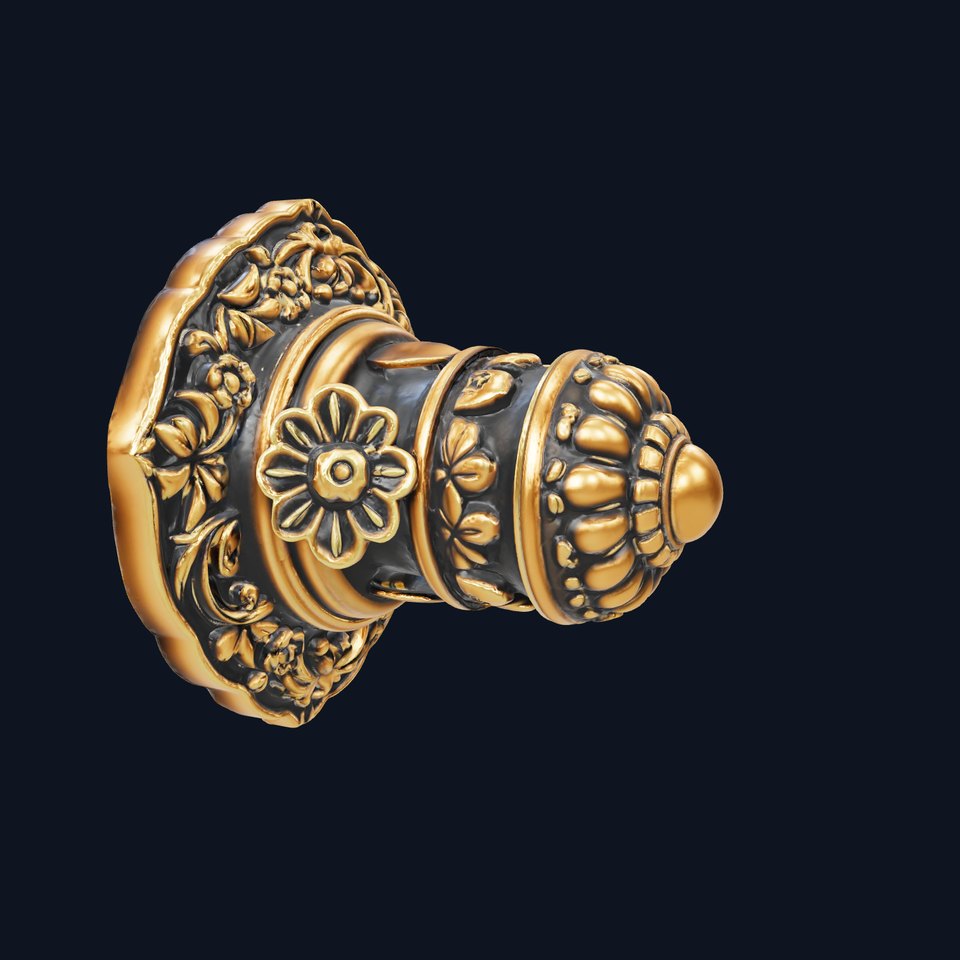 Ornate Gold Door Knob model pack