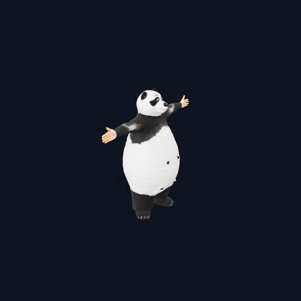 Fluffy Panda Character model pack viewer poster