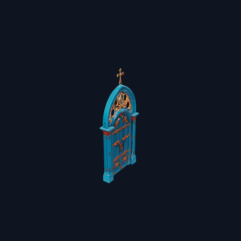 Gothic Teal Door model pack viewer poster