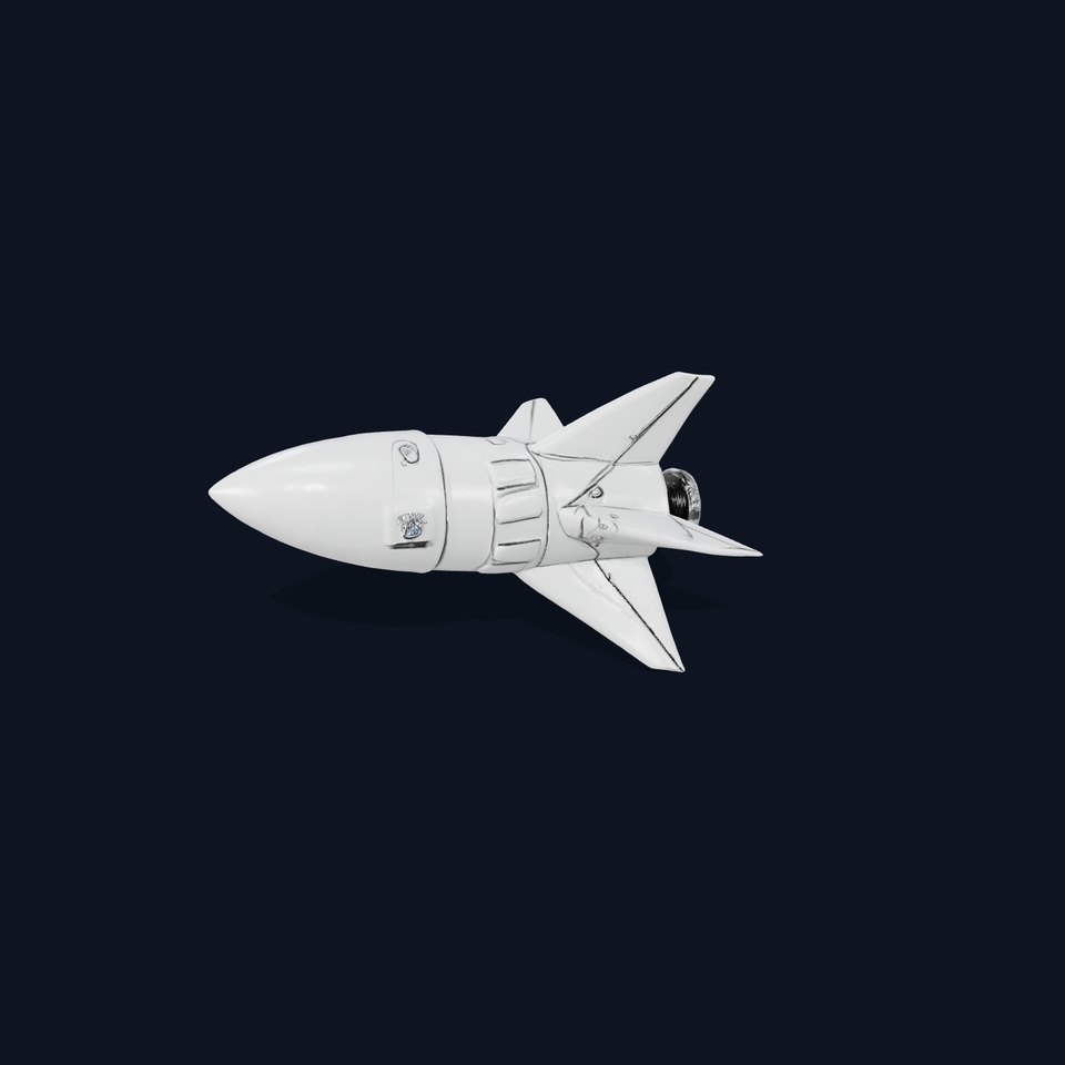 Sleek Silver Rocket model pack