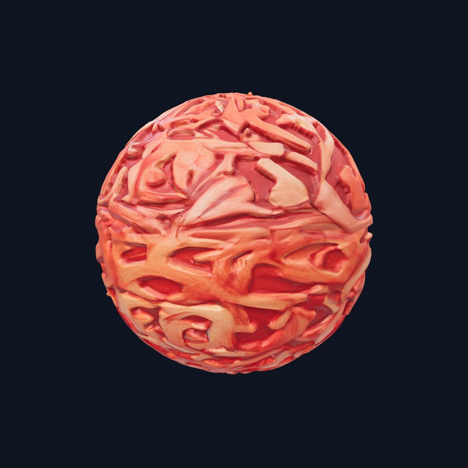 HQ PBR Textures Set Ornate Celtic Red Carved viewer poster