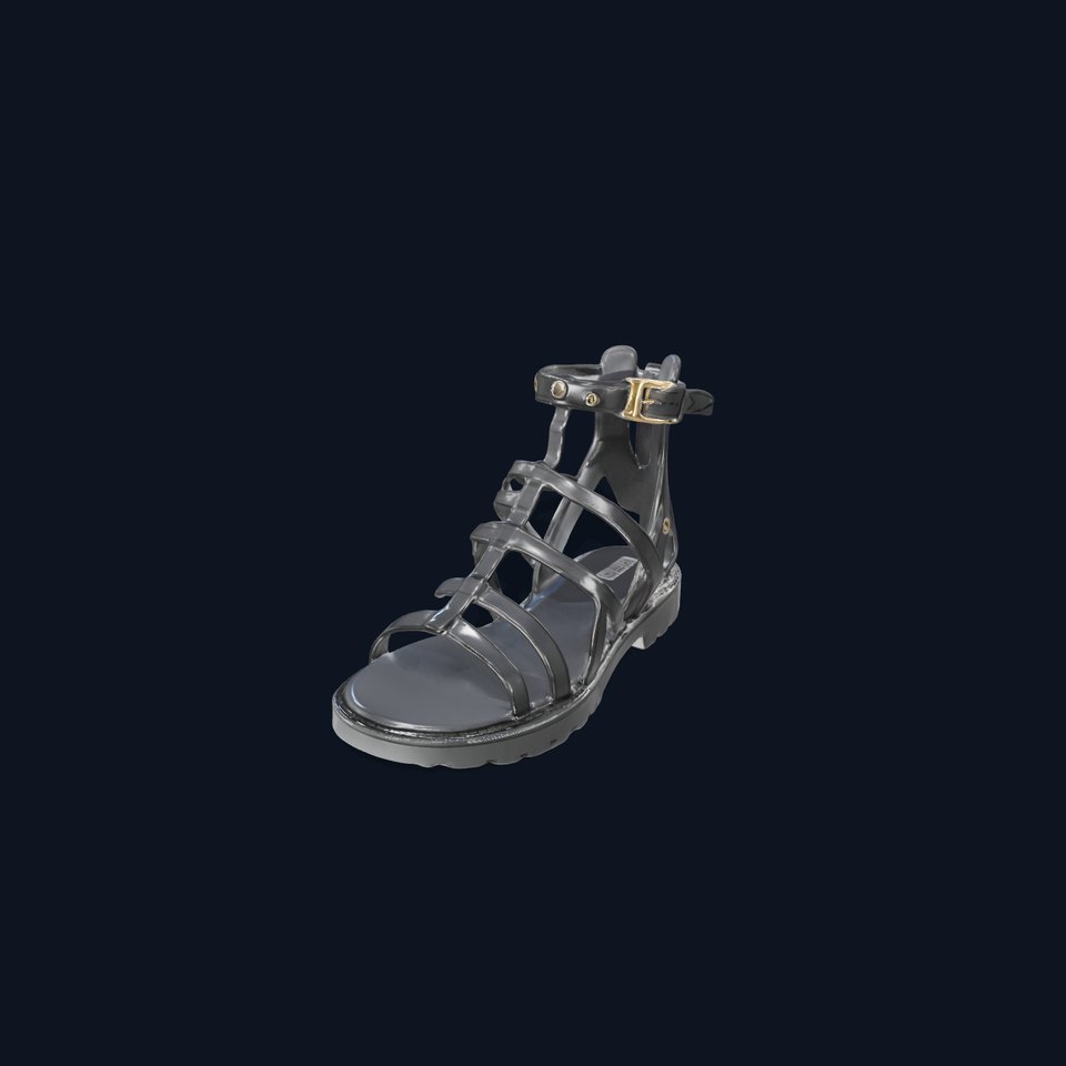 Sleek Black Sandal model pack