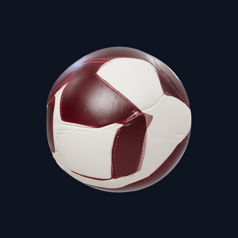 Red and White Soccer Ball model pack