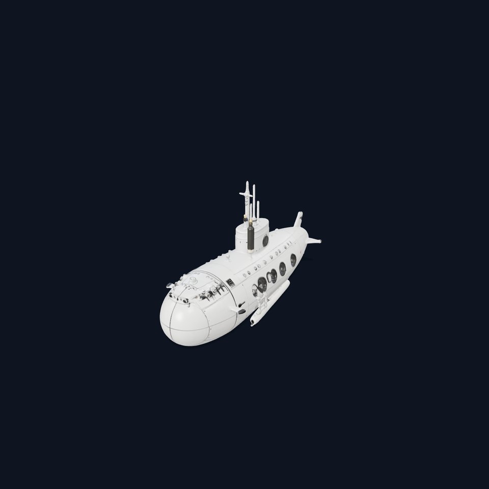 Classic Silver Submarine model pack viewer poster
