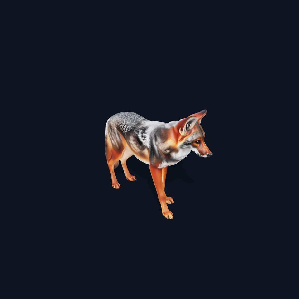 Realistic Coyote Fur model pack viewer poster