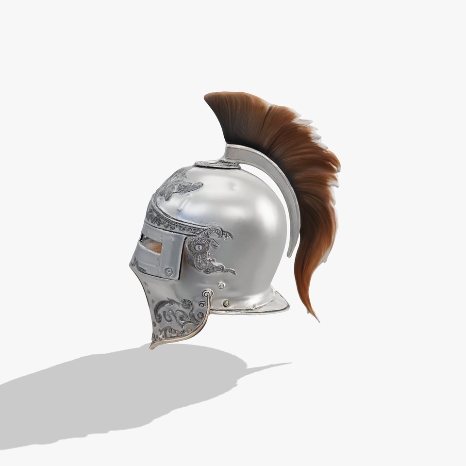 Knight Helm Silver Crest model pack viewer poster