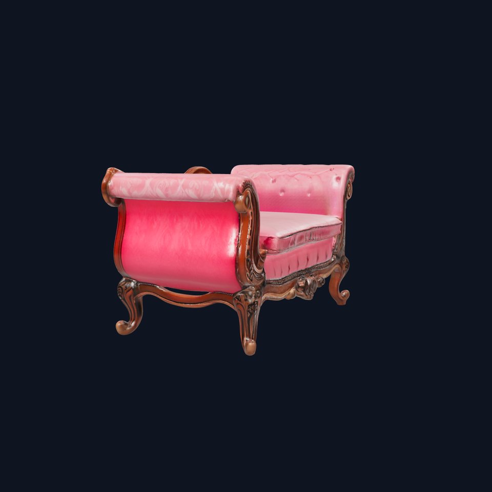 Victorian Pink Chaise model pack