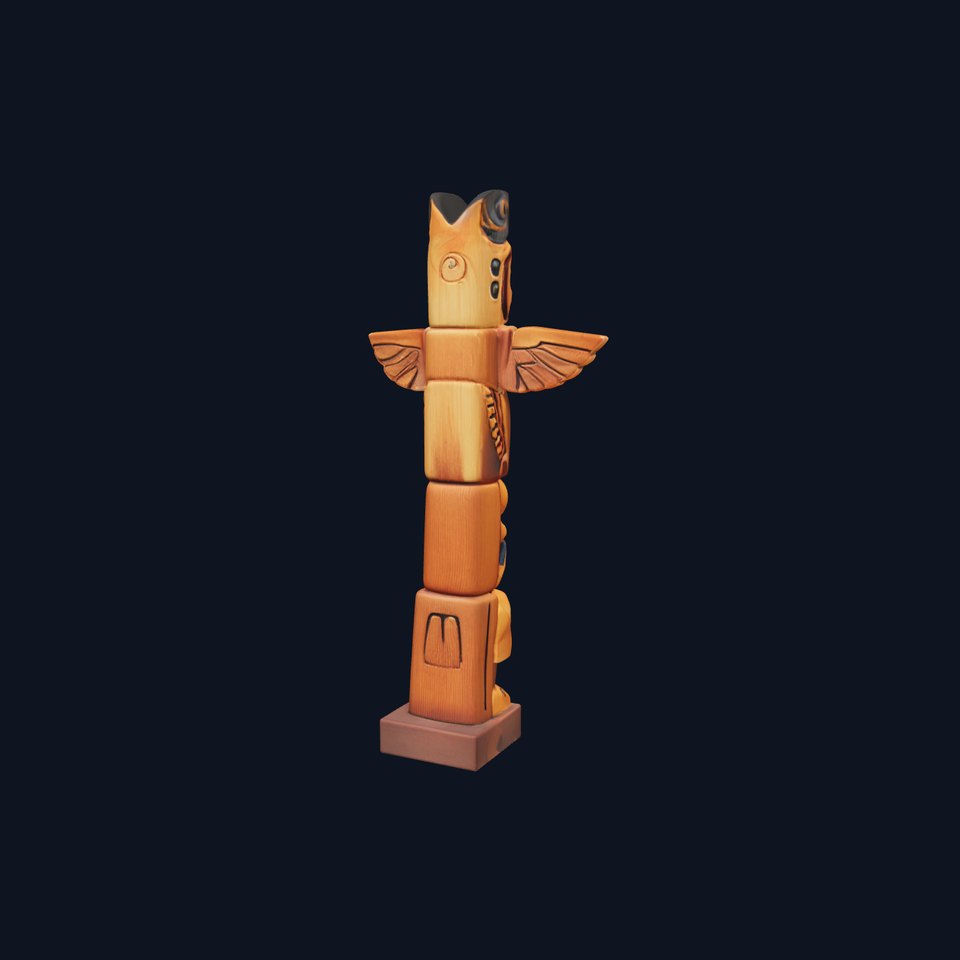 Wooden Totem Sculpture model pack