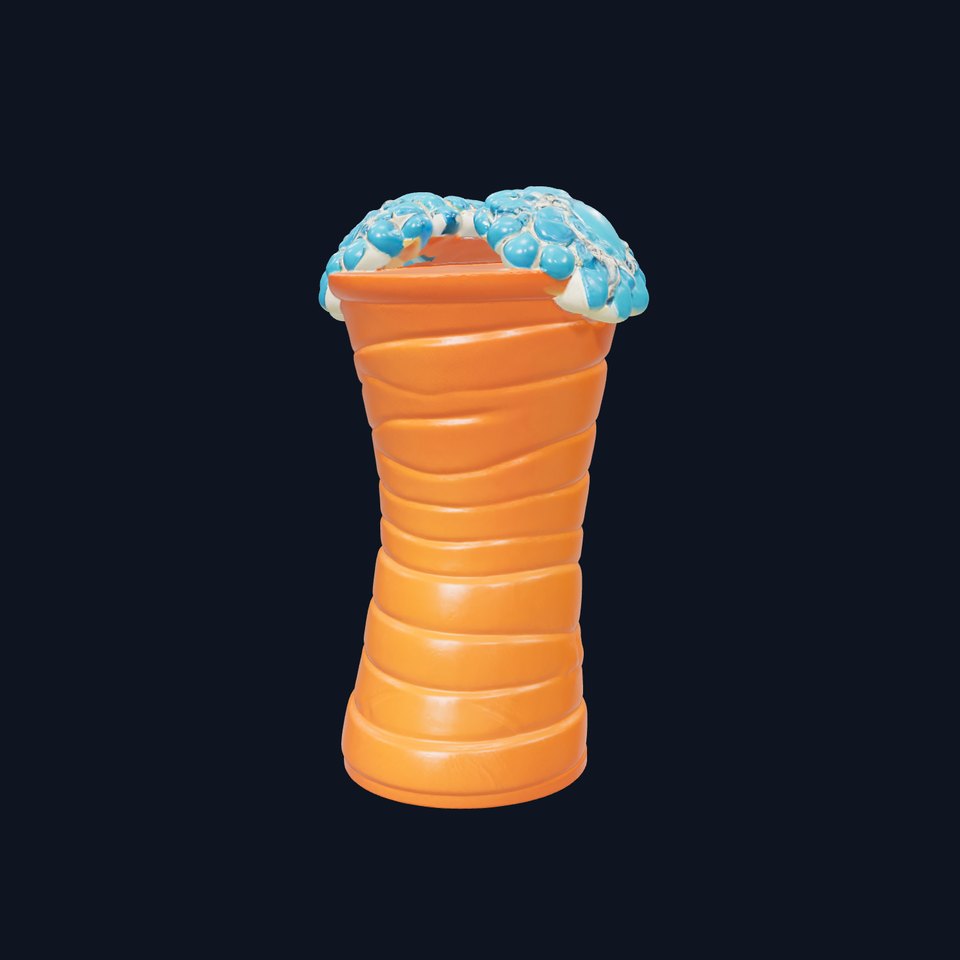 Amber Spiral Jewel Vase model pack