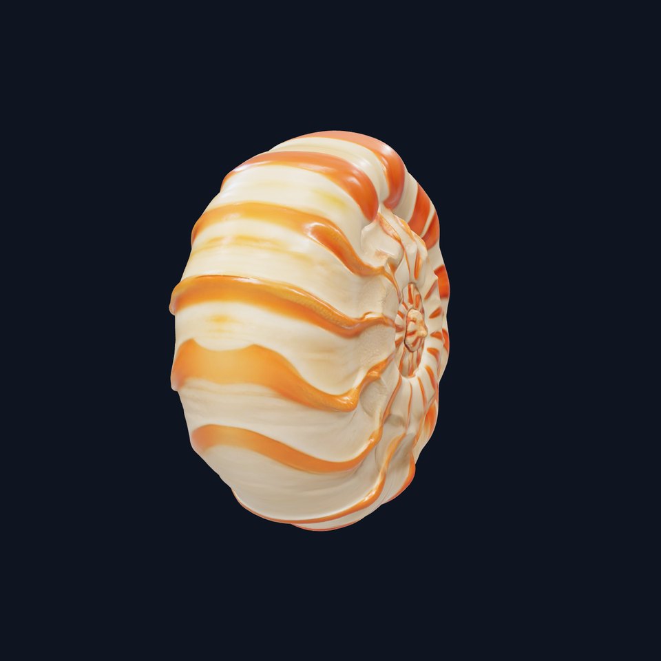 Spiral Tangerine Seashell model pack
