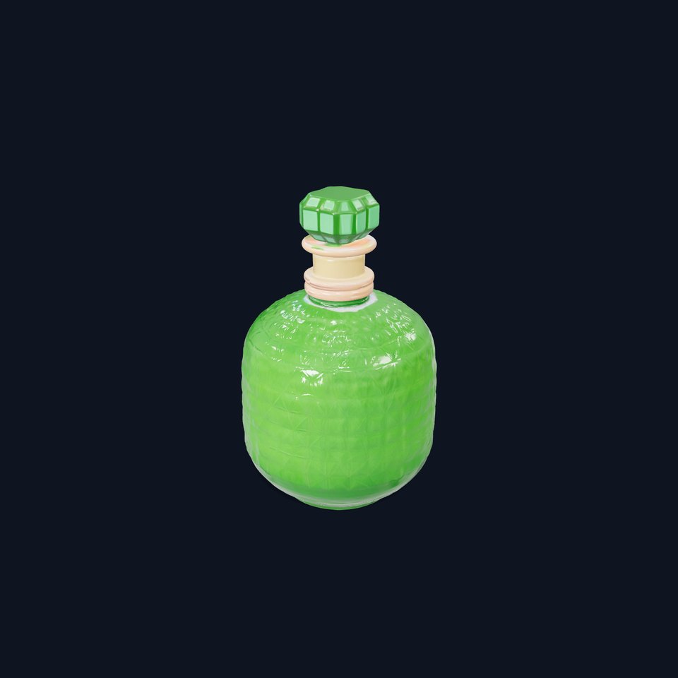 Emerald Crystal Perfume Bottle model pack