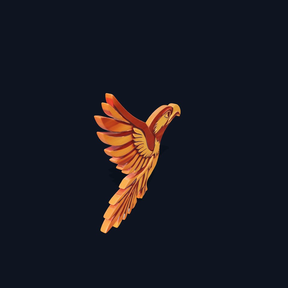 Carved Wooden Eagle model pack