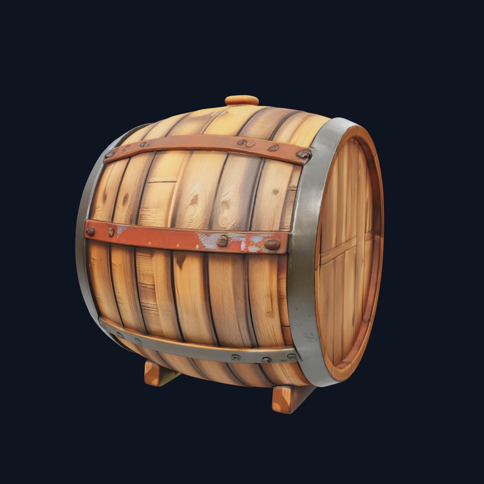 Rustic Wooden Barrel model pack