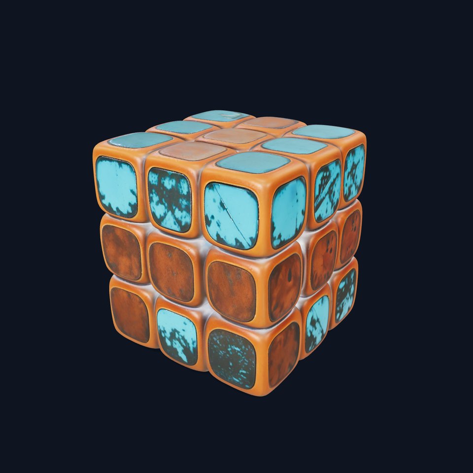 Vintage Copper Cube model pack viewer poster