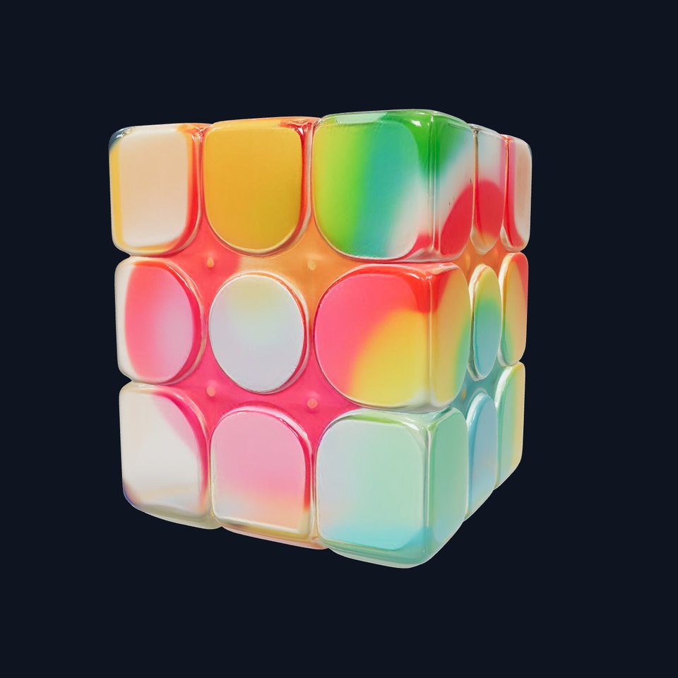 Vibrant Puzzle Cube model pack