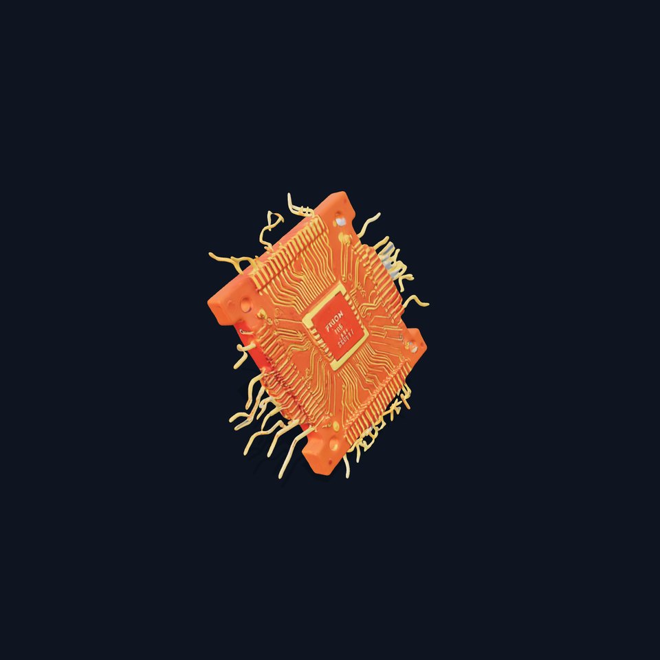 Orange Circuit Chip model pack