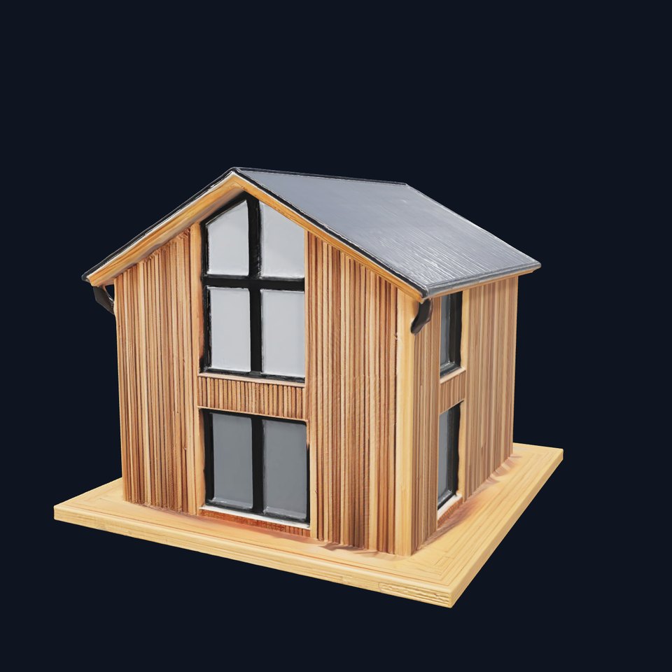 Modern Wooden House model pack