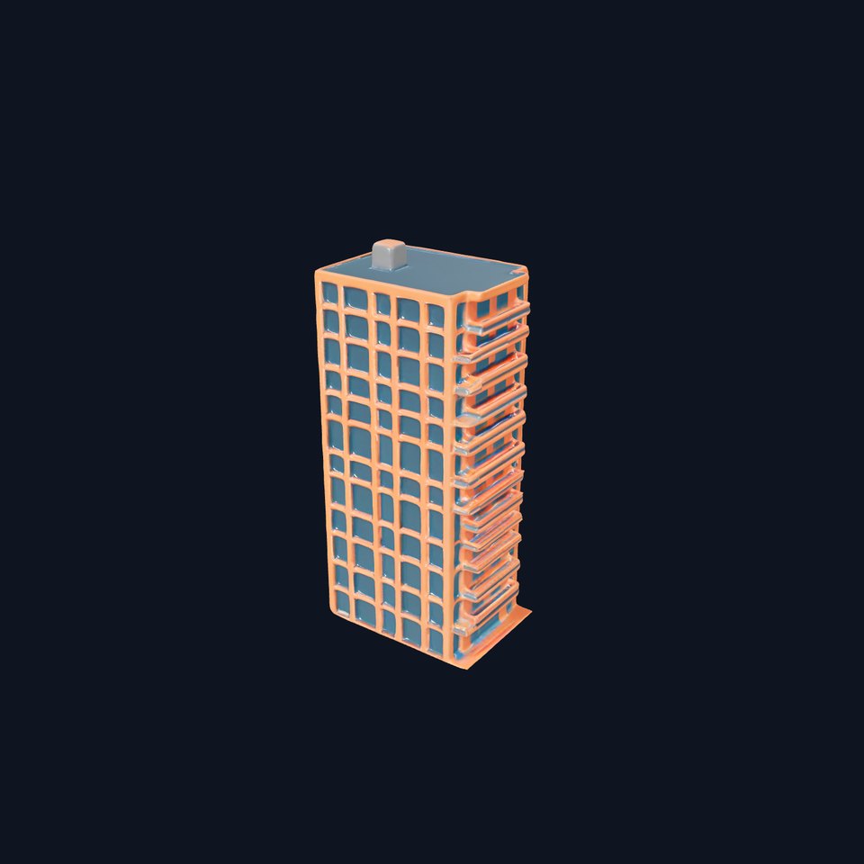Modern Orange Skyscraper model pack