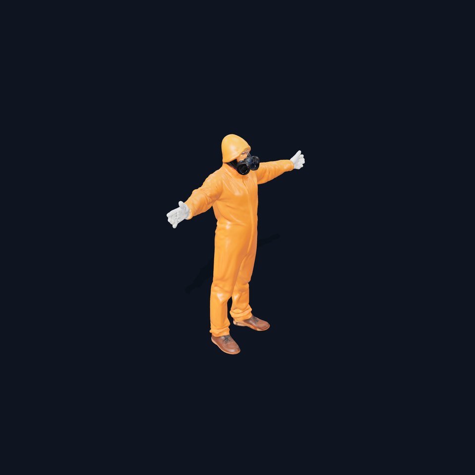 Bright Orange Hazmat Suit model pack
