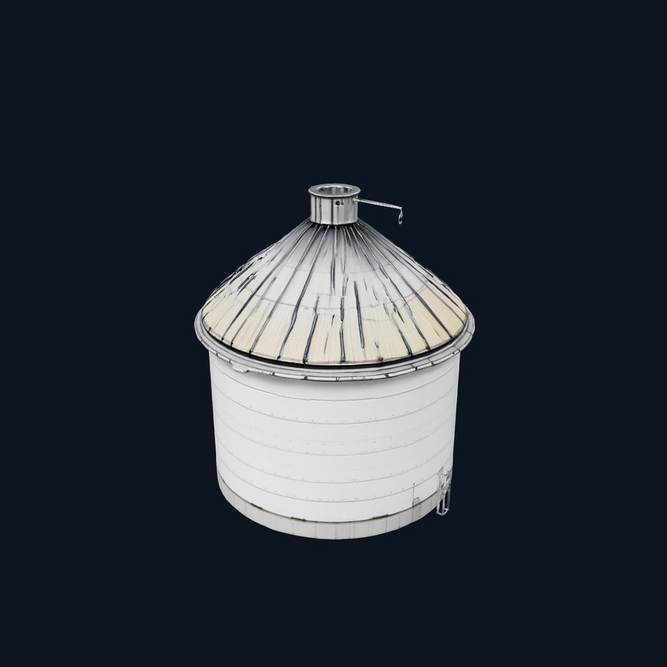 White Steel Silo model pack viewer poster