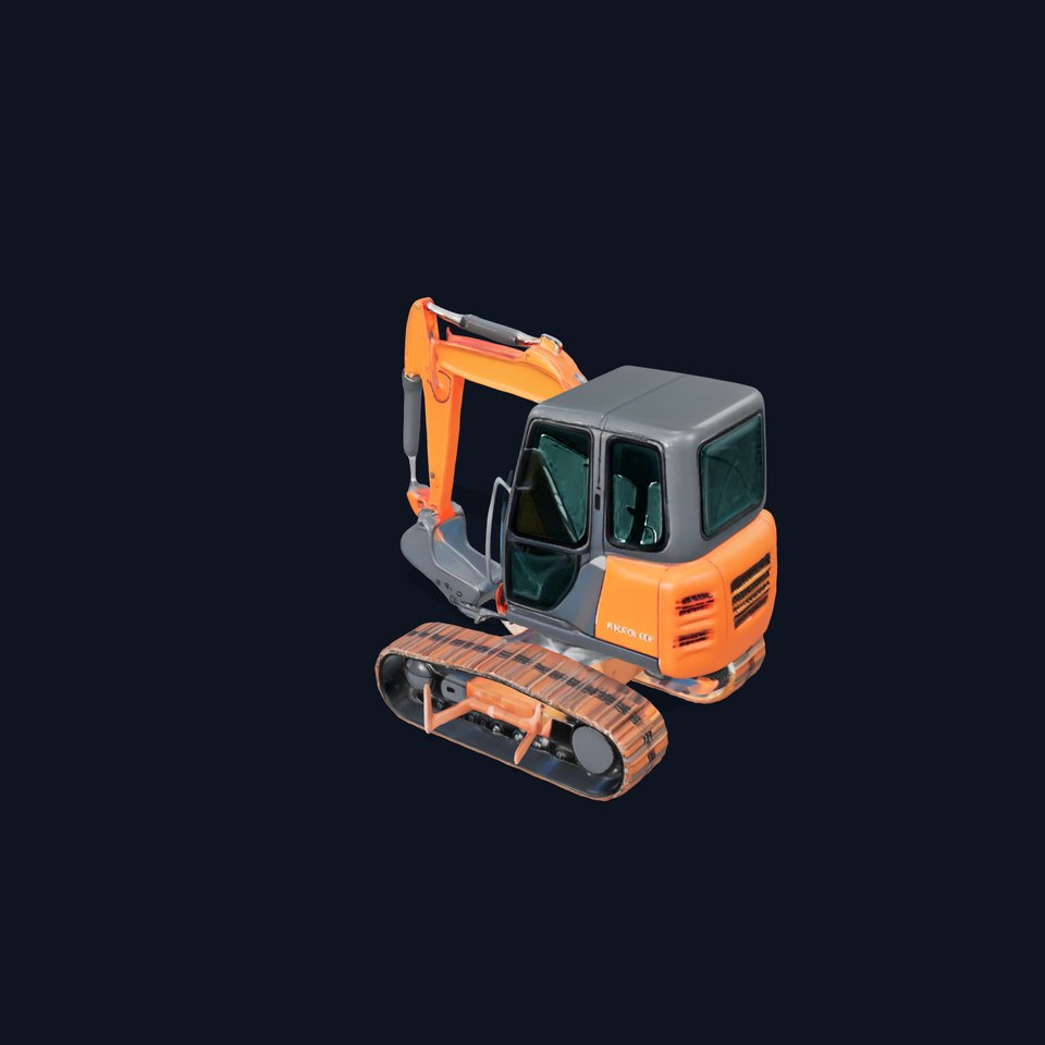 Orange Excavator model pack viewer poster