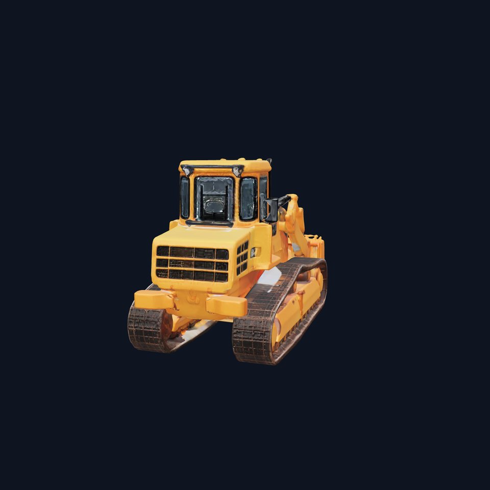 Bright Yellow Bulldozer model pack viewer poster